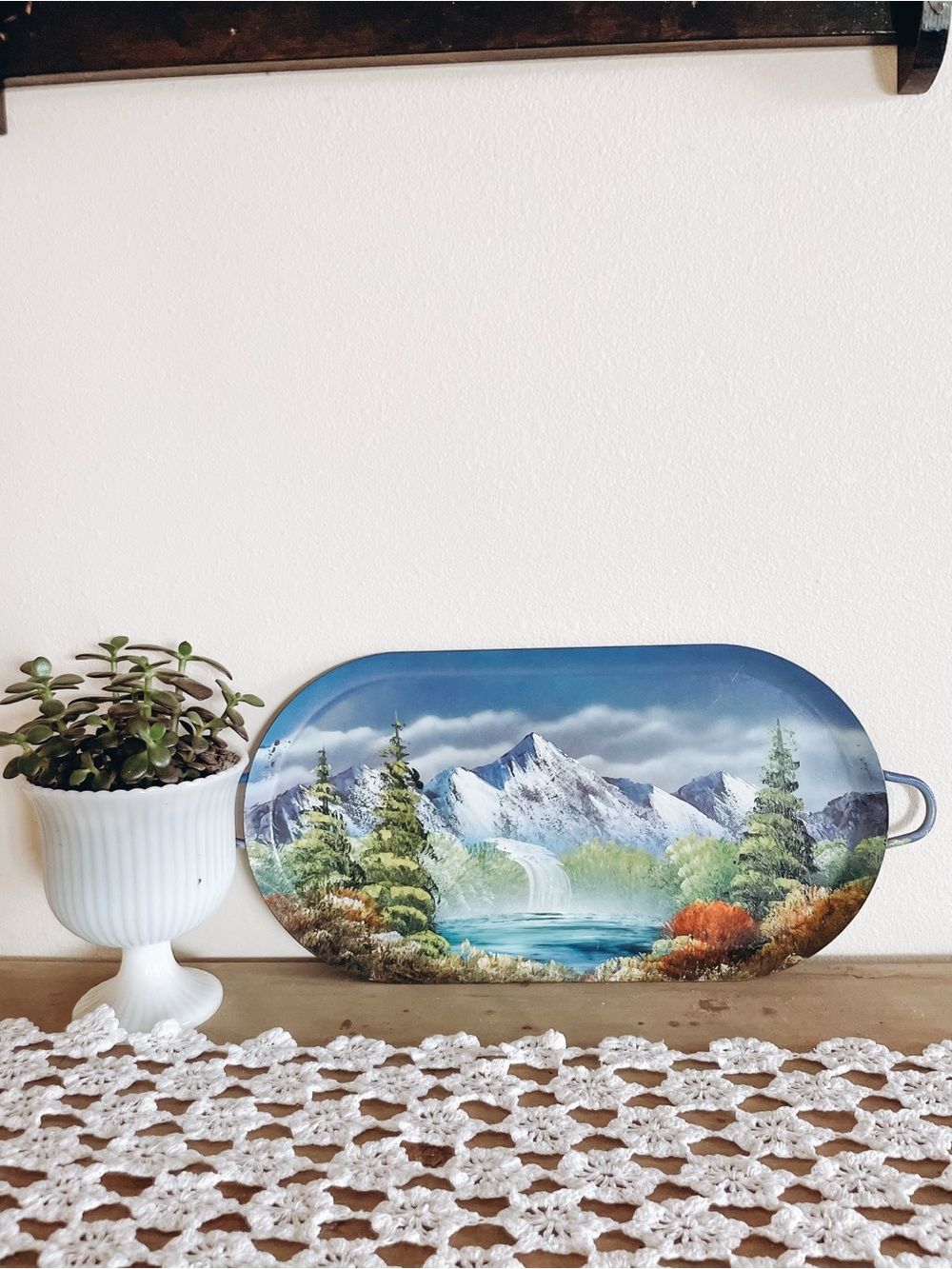 Hand-painted Heavy Metal Serving Tray